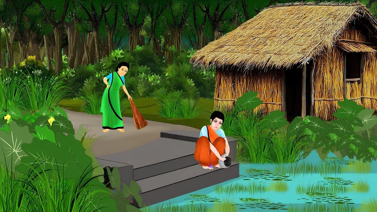तालाब किनारे दो बहुओं का घर | Hindi Kahani | Moral Story| Cartoon Story | Hindi Cartoon | 