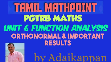 Functional Analysis Orthonormal Important concept
