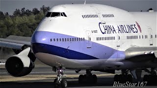 China Airlines 中華航空 Boeing 747-400 (B-18207) landing at NRT/RJAA (Tokyo - Narita) RWY 34R