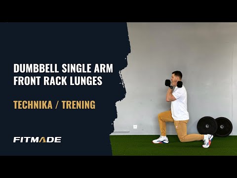 Miniatura filmu: Dumbbell single arm front rack lunges – technika