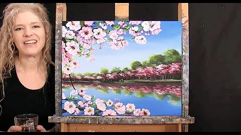 Learn to Paint CHERRY BLOSSOM BLOOM with Acrylic P...