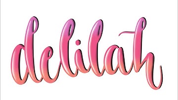 Simple Calligraphy Ombré Lettering Made On Procreate - DELILAH