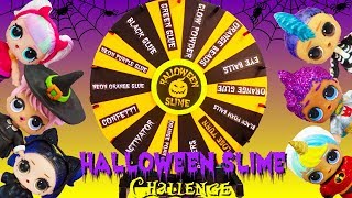 lol mystery wheel of slime halloween challenge boys vs girls
