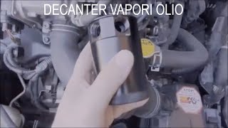 Decanter per vapori olio motore. 