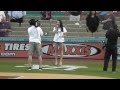 Katie Stevens Sings National Anthem at Dodger Stadium August 31, 2012