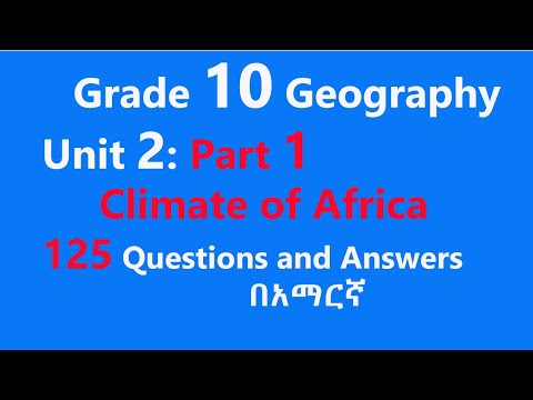 Grade 10 Geography Unit 2 Part 1 Climate Of Africa Exam Questions Answers Explained