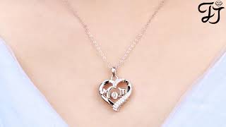 Handmade Silver Dancing Topaz Heart Necklace - FarJary