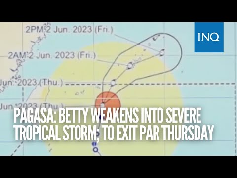 Pagasa: Betty weakens into severe tropical storm; to exit PAR Thursday