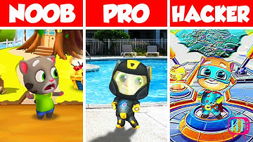 NOOB vs PRO vs HACKER - Talking Tom Hero Dash Run Game | android ios gameplay 1080p 60fps landscape