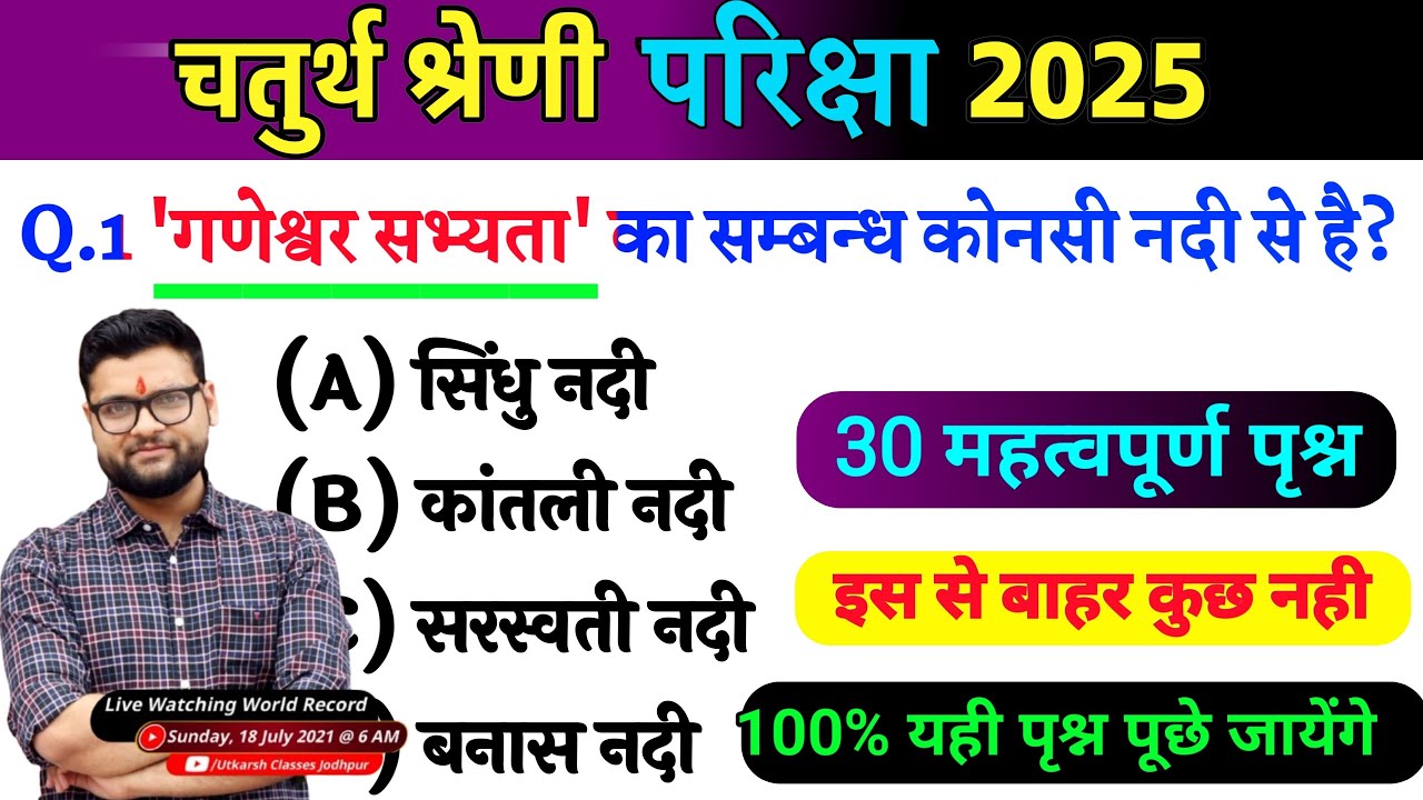 8# राजस्थान चतुर्थ श्रेणी परीक्षा 2025/चतुर्थ श्रेणी Model Paper Class 2025/Rajasthan Gk 2025 MCQ