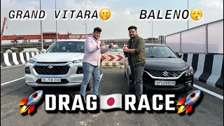 Baleno 2024 vs Grand Vitara CNG DRAG RACE🚀 1.5 vs 1.2! K series👌 #suzuki #baleno2024 #grandvitara