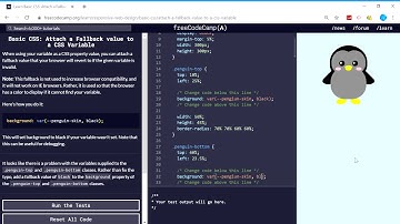 Basic CSS (40/44) | Attach a Fallback value to a CSS Variable | freeCodeCamp