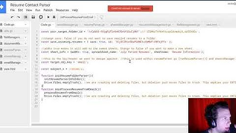 Google Apps Script: Extracting Contact Information From Resumes