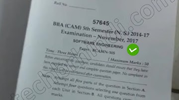 BBA CAM 5th Sem Software Engineering Question Paper Mdu #MduQuestionPaper