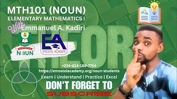 MTH101 (NOUN) - LESSON 1 - DEFINITION AND REPRESENTATION OF SETS