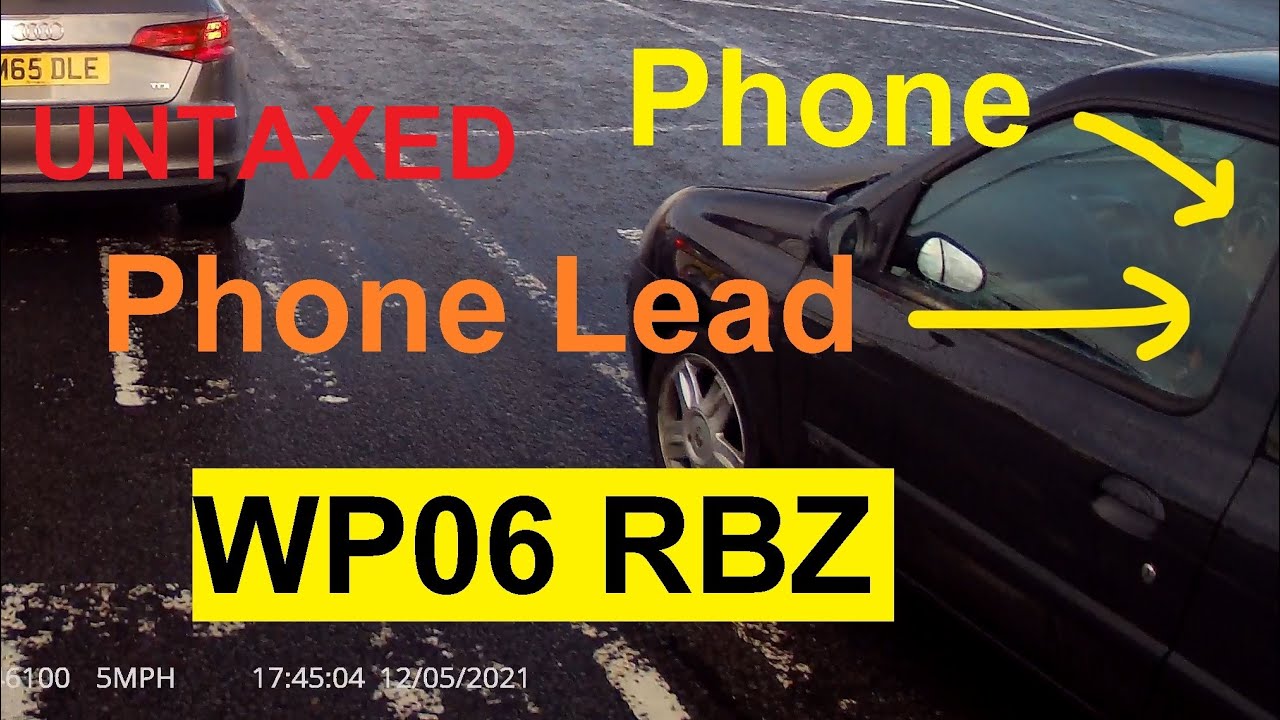 Brake checked by Untaxed car and driver is On Phone WP06RBZ