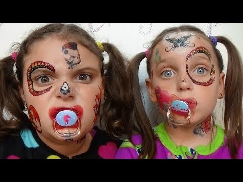 Bad Baby Face Tattoo Fail Victoria & Annabelle Toy Freaks Family (reuploaded)