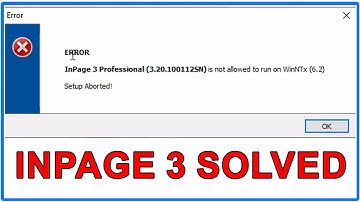 InPage 3 Professional is not allowed to run on WinNTx 6 2 Error Solved