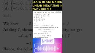 Linear Inequations in one variable-Q3 l ICSE Class 10 #icse #maths #linearequations