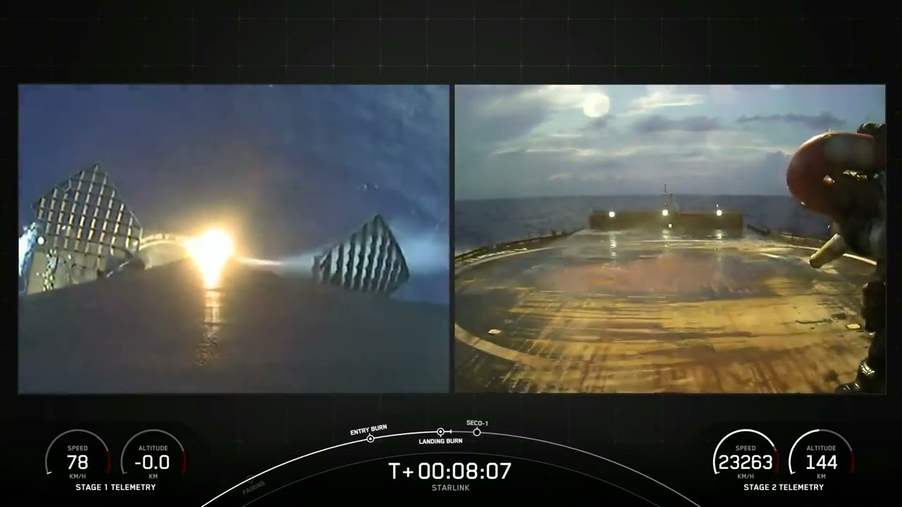 Falcon 9's first stage touches down on the A Shortfall of Gravitas droneshipSource: SpaceX