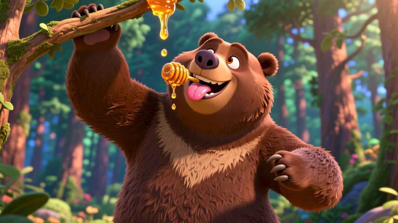 Honey Hunt With Bear and Baby 🍯🐻 Fun Kids Song | Learn Animals & Nature