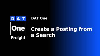 Create a Posting from a Search