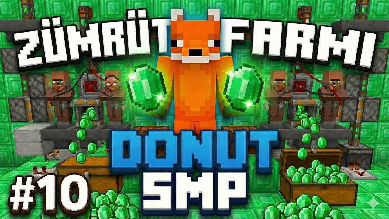 Donut SMP'de Zümrüt Farmı ile ZENGİN OLMAK | B10 | (700m - 800m)