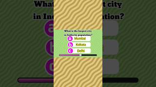 What is the largest city in India by population? #india #quiz #shorts