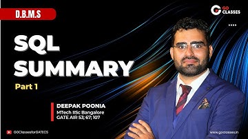 SQL - Complete Summary - Part 1 | DBMS | With NOTES | Deepak Poonia
