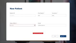 Tutorial 2 Register new patient