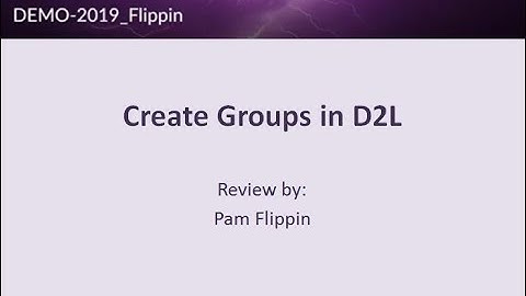 Create Groups D2L LMS