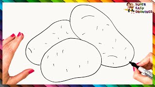 كيفية رسم البطاطس خطوة بخطوة 🥔 رسم البطاطس بسهولة