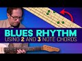 Blues rhythm comping ideas using 2 note and 3 note chords (Dyads and Triads) - Guitar Lesson - EP553