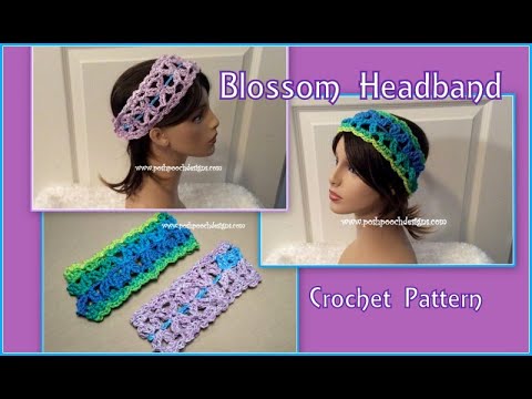 Blossom Headband Crochet Pattern #crochet #crochetvid - YouTube