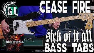 Sick Of It All - Cease Fire | Bass Cover With Tabs in the Video