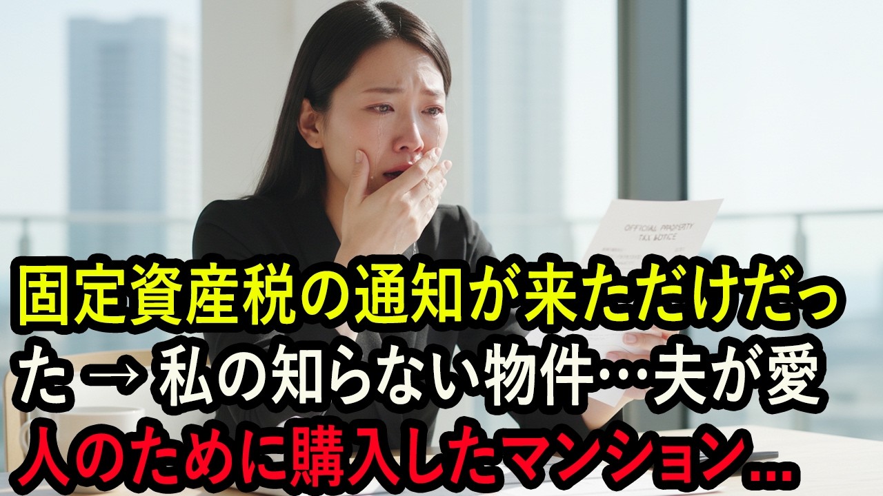 固定資産税の通知が来ただけだった → 私の知らない物件…夫が愛人のために購入したマンション