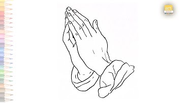 Prayer hands drawing with sketch pen 02 | How to draw Prayer hands step by step | hands drawing art