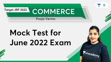Commerce | Mock Test for June 2022 Exam | Pooja Verma | NTA, UGC & NET Exam