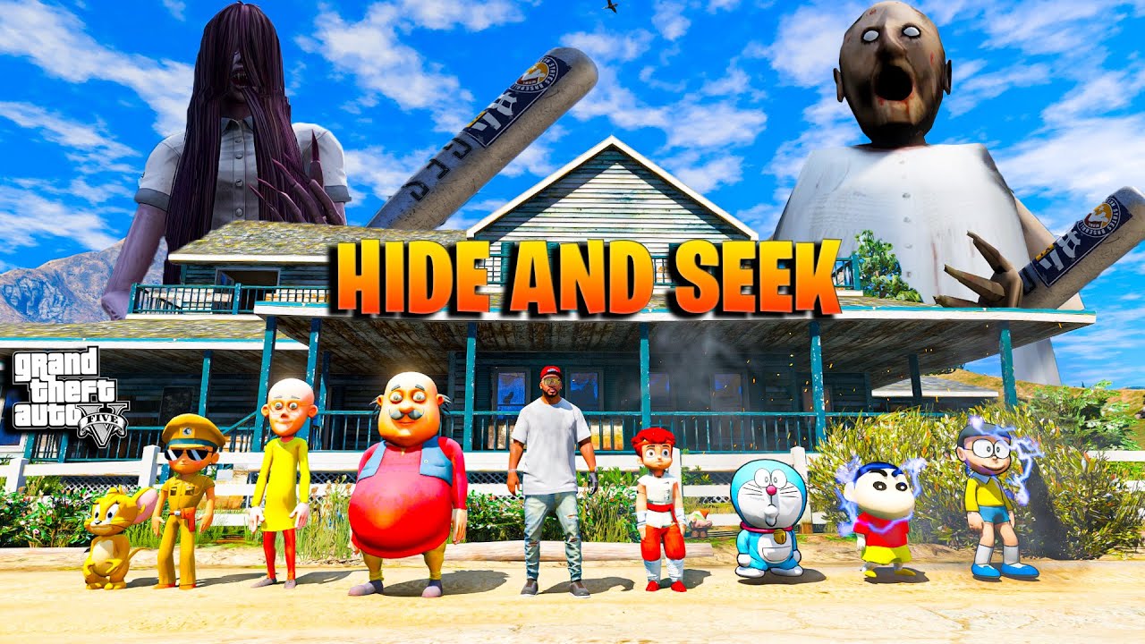 Grannys Hide And Seek  With Shinchan And Doraemon  Motu Patlu Little Singam In Gta5 Telugu