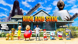Granny's Hide And Seek 😥 With Shinchan And Doraemon & Motu Patlu Little Singam In Gta5 Telugu