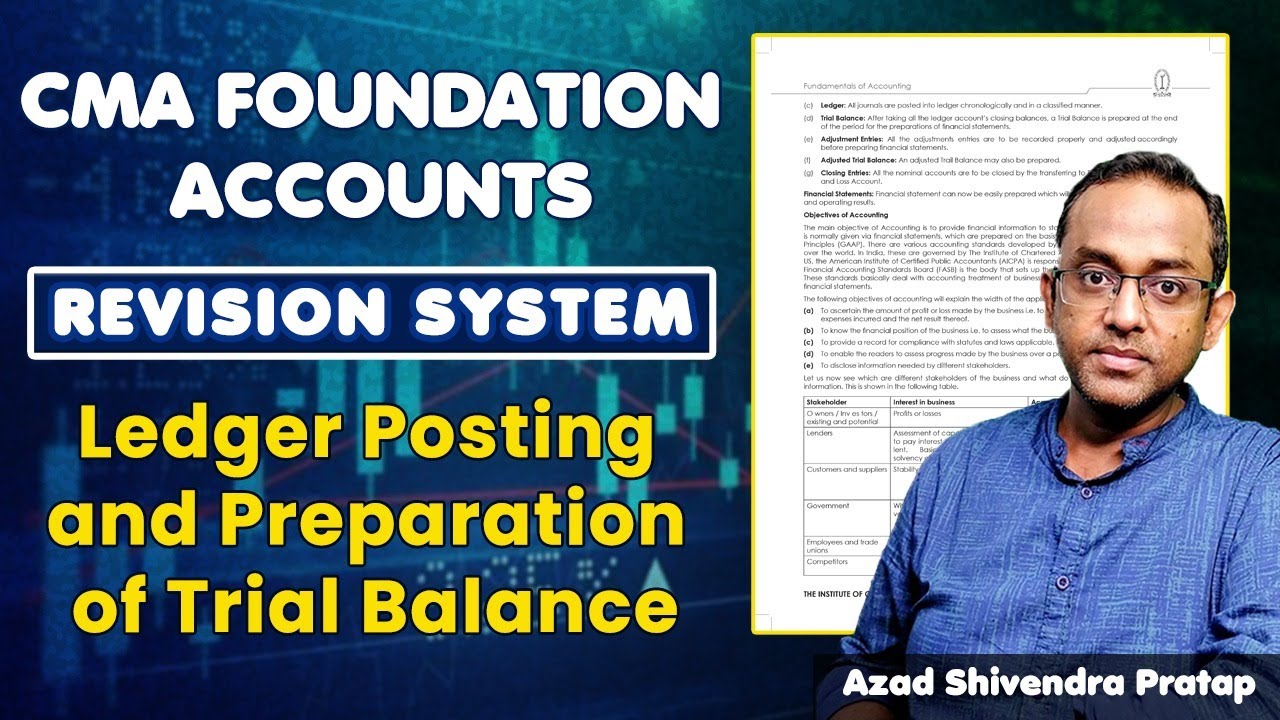 CMA Foundation Accounts | Revision System I Ledger Posting and Preparation of Trial Balance |