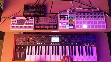 Synthwave (#7) with Behringer DeepMind 12 + Korg Volcas + Beatstep Pro (Release)