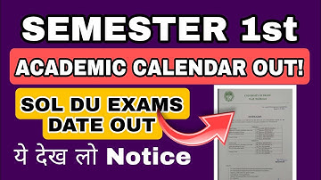 Sol Du 1st Semester Exam date out | Academic calendar check | UG NEP courses Academic calendar out|