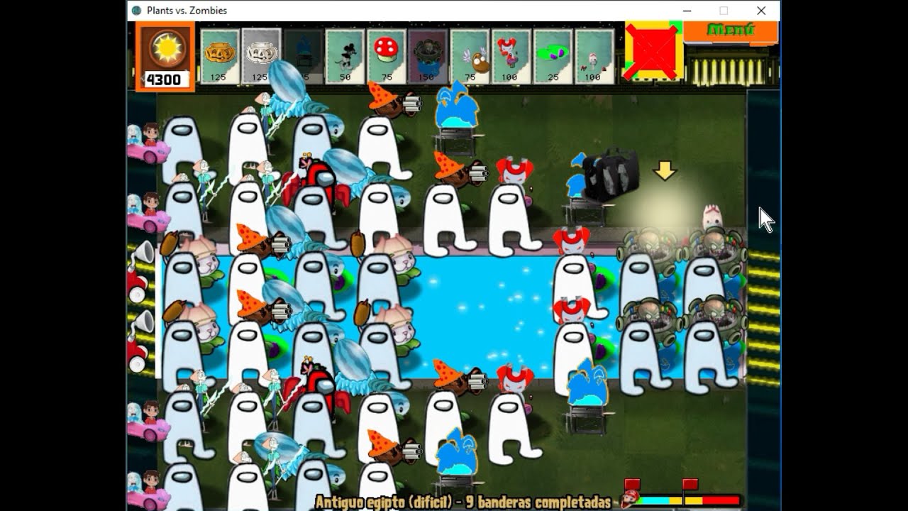 Plants vs Mario version 5.4.6 Supervivencia piscina difícil día ❤