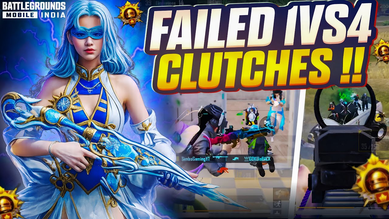 Bgmi crazy failed clutches 🥵 | intense solo vs squad clutches in ...