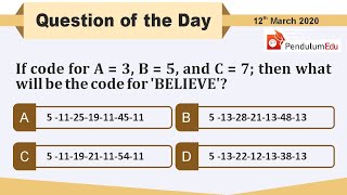 Logical Reasoning Coding Decoding Question | SSC, Banking, Railways Reasoning | 12 March 2020