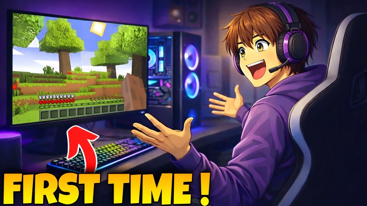 Computer Playing Mc Playing Minecraft On Laptop For The First Time ! 🔥 - YouTube