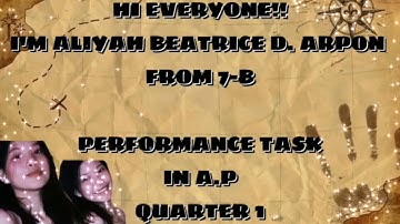 Mrs. Penetrante - Grade 7 A.P Performance Task.