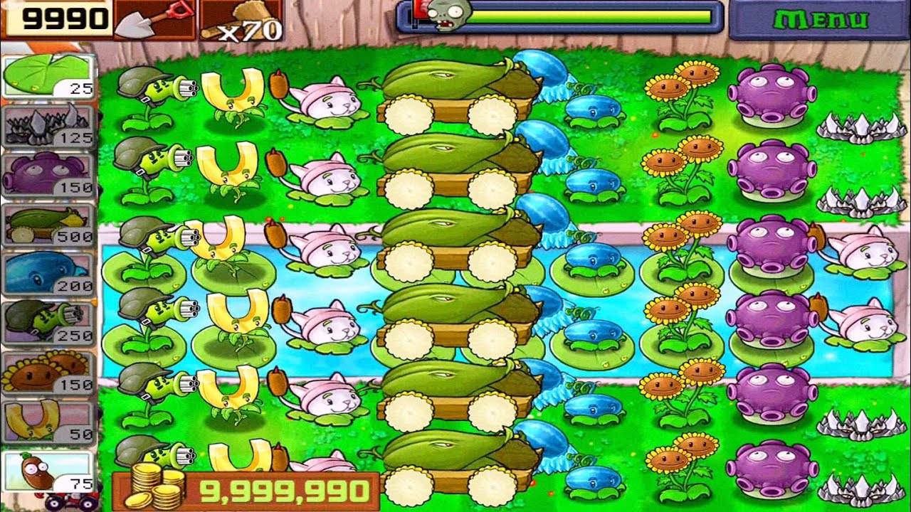 UPGRADED PLANTS VS ALL ZOMBIES | SURVIVAL POOL GAMEPLAY | PLANTS VS ZOMBIES FULL HD [ 1080p ]