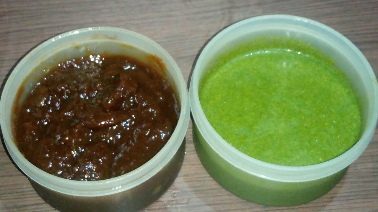 2 Chutneys For Chaat Tamarind Chutney Mint & Coriander Chutney